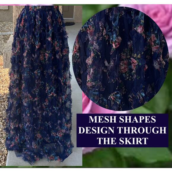 Lulu's Navy Floral Maxi Dress - Picture 3 of 12